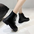 thumbnail image 7 of KELINFONG Women’s Fashion Ankle Booties Lug Sole Combat Boots Causal Lace up Fall Booties Shoes, 7 of 7