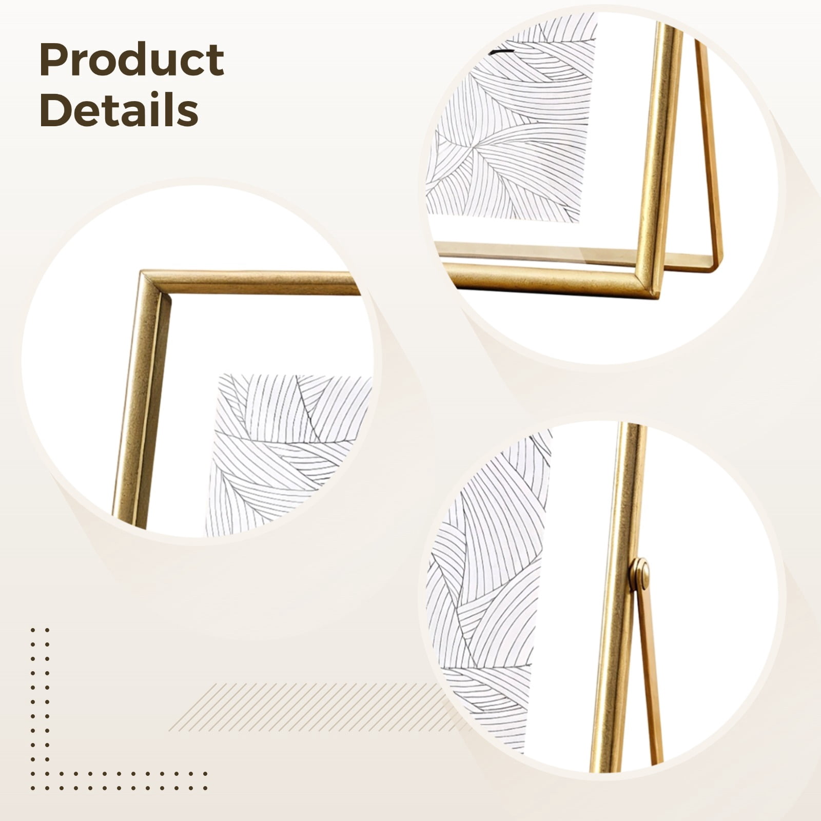 Gold Floating Picture Frame Set, 8x10 Floating Picture Frame, Glass Pressed Flower Frame, 2 Pcs Desktop Glass Frame with 10 in Display, Tempered Glass and Metal Construction