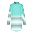 thumbnail image 4 of Jalioing Women's Long Sleeve Pullover Tee Striped Turtle Neck Oversized T Shirt Spring Trendy Tunic Tops, 4 of 5