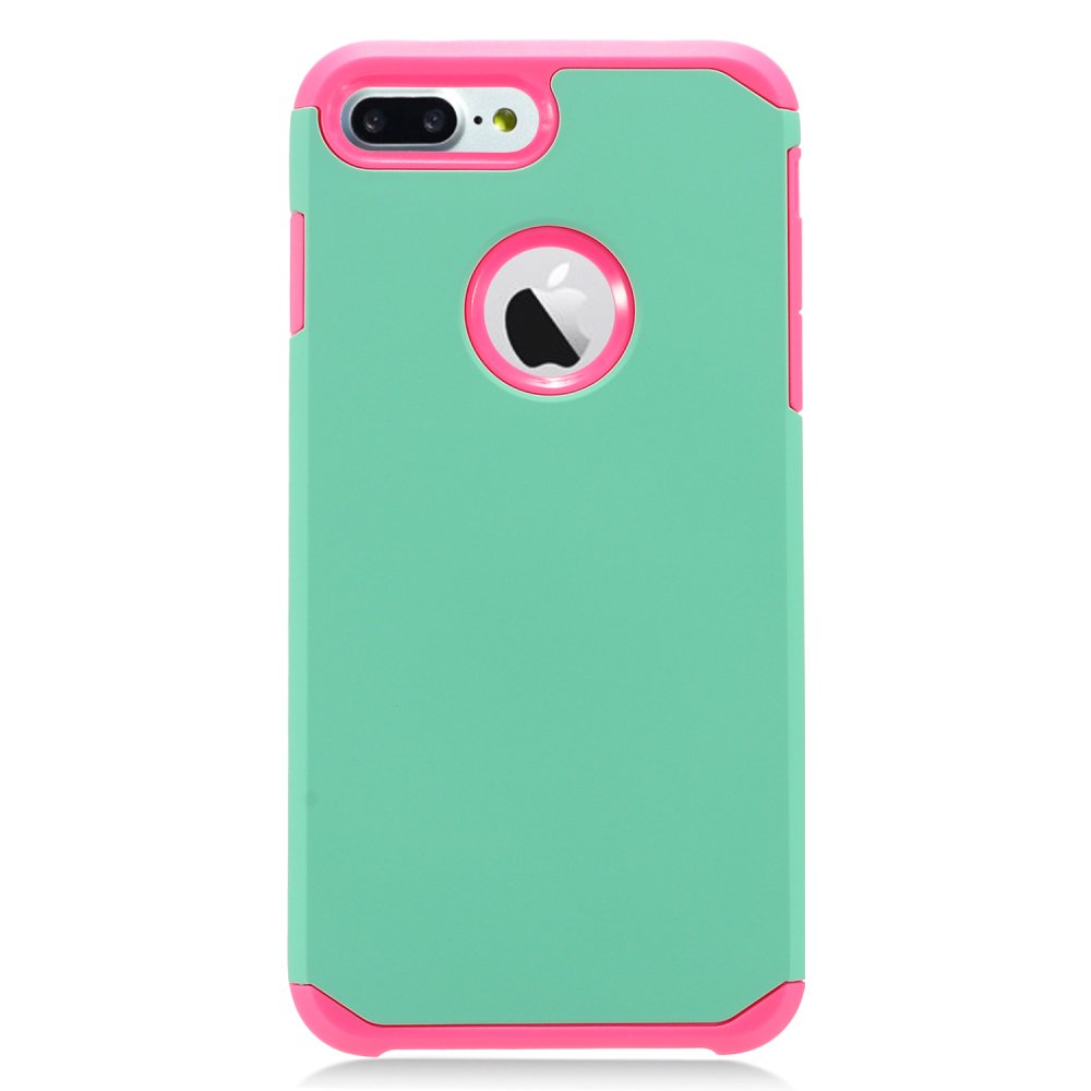 Mundaze Teal Pink Slim Double Layered Case For Apple iPhone 7 8 Plus