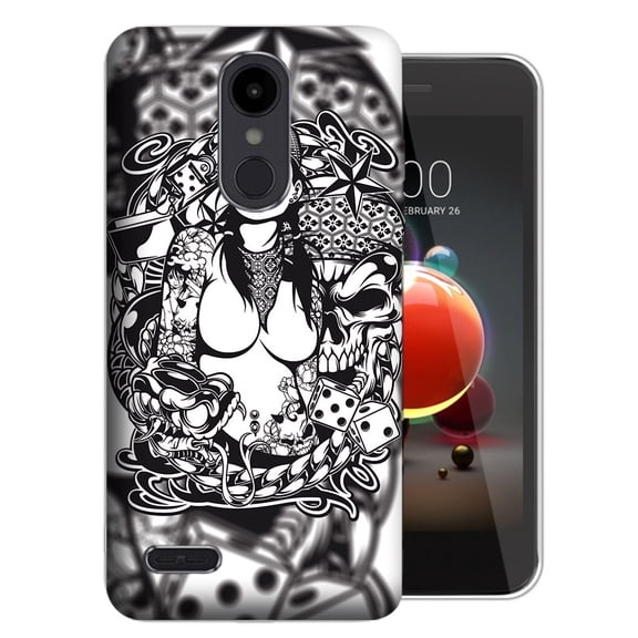 MUNDAZE LG K40 X420 Tattoo Skull Girl Phone Case Cover