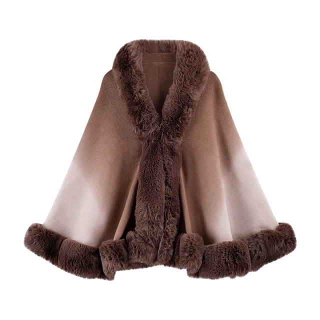 Women's Lapel Shawl Cape Large Loose Knit Coat