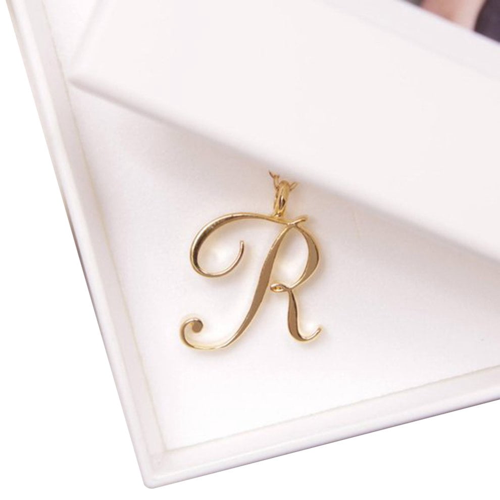 Joyful 2 Sets 26 English Letters Initial Alphabet Cursive Name Word Necklace Golden Personality Exclusive Necklace Gold Walmart Com Walmart Com