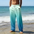 thumbnail image 2 of Men's Summer Gradient Hawaiian Coconut Tree Print Casual Pants Sky Blue L, 2 of 4
