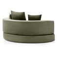 thumbnail image 6 of Convertible Sofa Couch Bed,Multi-Functional,Circular Bed,Adjustable Futon Sofa,No Assembly Compressed Corduroy Floor Lounge Sofa for Apartment Office Bedroom Living Room (Green), 6 of 9