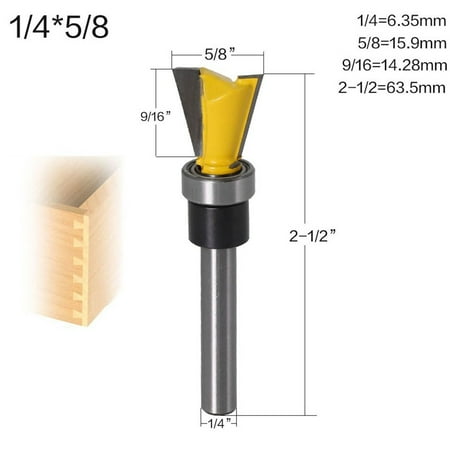 

BAMILL 14 Degree 1/4 Inch Shank Carbide Dovetail Router Bit Woodworking Cutter Tools