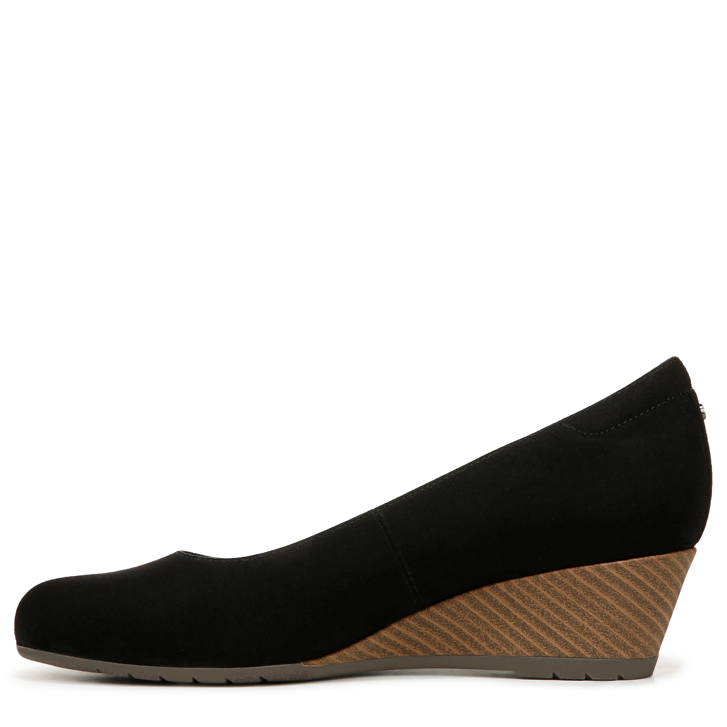 Dr. Scholl's Womens Be Flex Wedge Pump Black Fabric 7.5W - Walmart.com