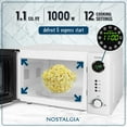 thumbnail image 6 of Nostalgia 1.1 cu ft Retro Microwave Oven, 1000W Countertop Microwave Oven with Digital Clock, White, 6 of 7