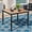 Square Dark Wood Look Top, variant on Nuu Garden Outdoor 37” Dining Table, Square Metal Dining Table with Umbrella Hole, Patio Dining Table with Powder-Coated Frame and Slatted Tabletop, for Garden, Backyard and Balcony, Black