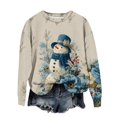 thumbnail image 5 of Chandails en Molleton de Noël pour Femmes Grande Taille Col Rond Imprimé Père Noël Manches Longues Vêtements d'Automne Amusants Mode Hiver, 5 of 5