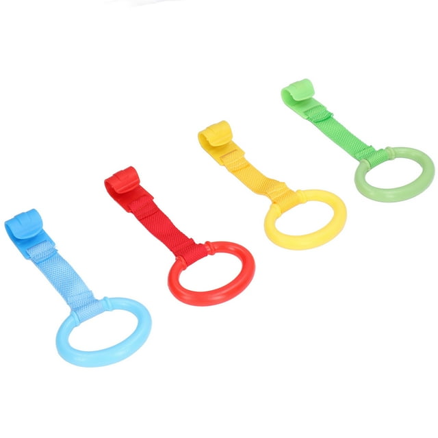 Juguete para tirar del bebé, 4 piezas, asistente para caminar para bebés, anillos para tirar hacia arriba para bebés, rendimiento de primer nivel