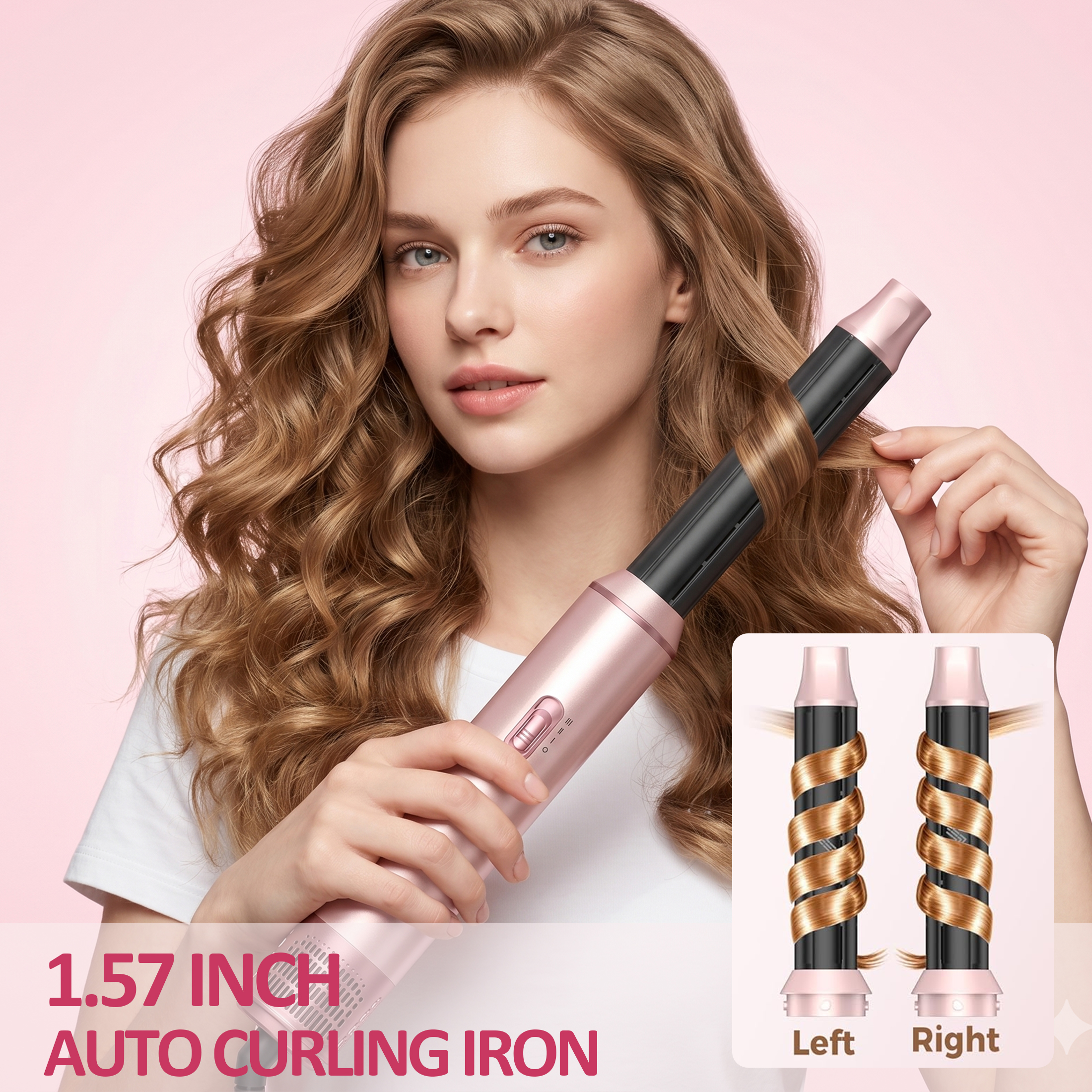 OAKSKY 5-in-1 Hot Air Brush Styler and Dryer, Pink photo 4