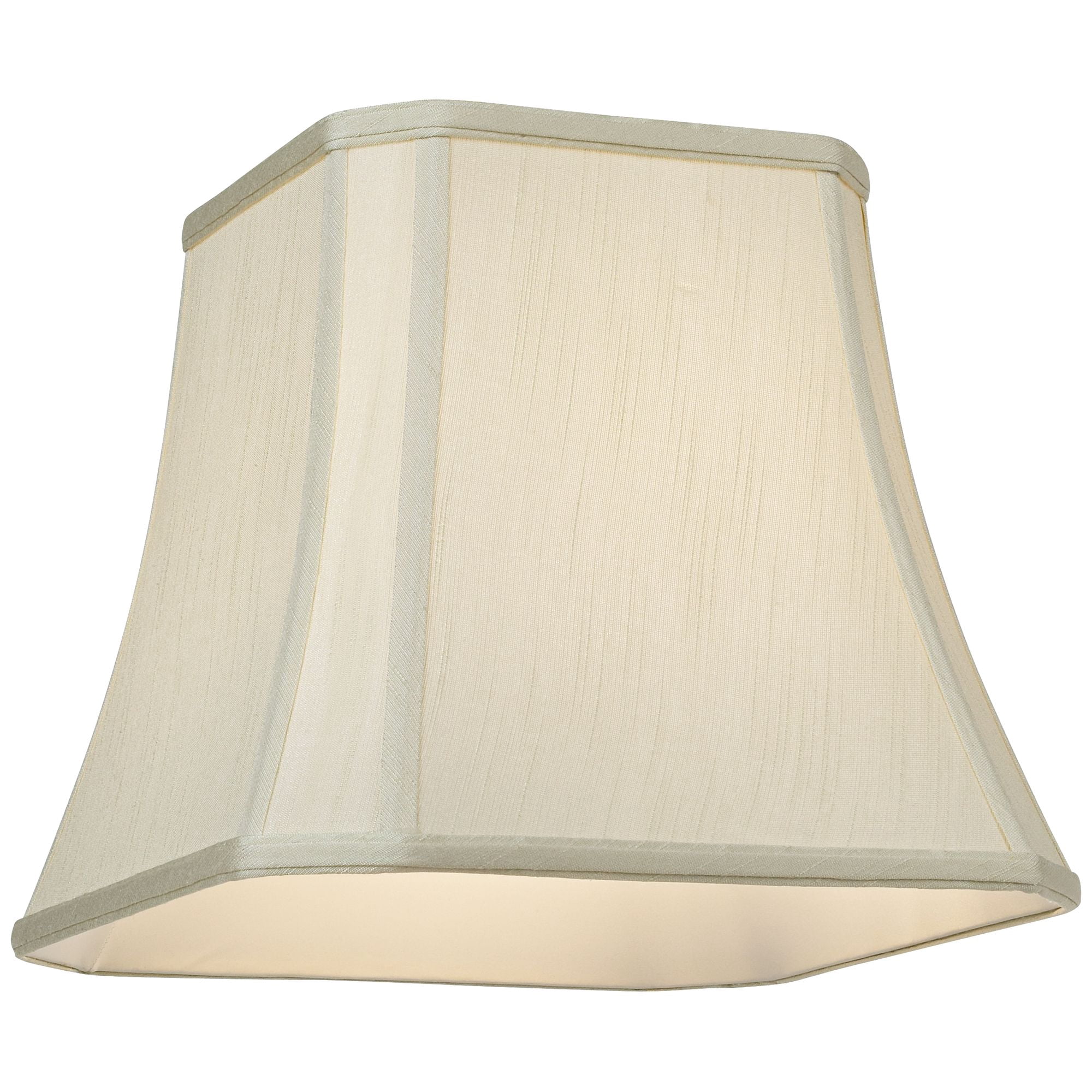 Springcrest Set of 2 Square Lamp Shades Creme Medium 8" Top x 16" Bottom x 11" Slant Spider with Replacement Harp and Finial
