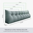 thumbnail image 4 of Rounuo Bed Wedge Pillow for Headboard, Full Triangular Reading Pillow Linen Large Bolster Backrest Support Ergonomics Cushion Gray 54"x20", 4 of 10