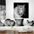 thumbnail image 4 of Designart Staring Bengal White Tiger - Contemporary Animal Throw Pillow - 16x16, 4 of 5