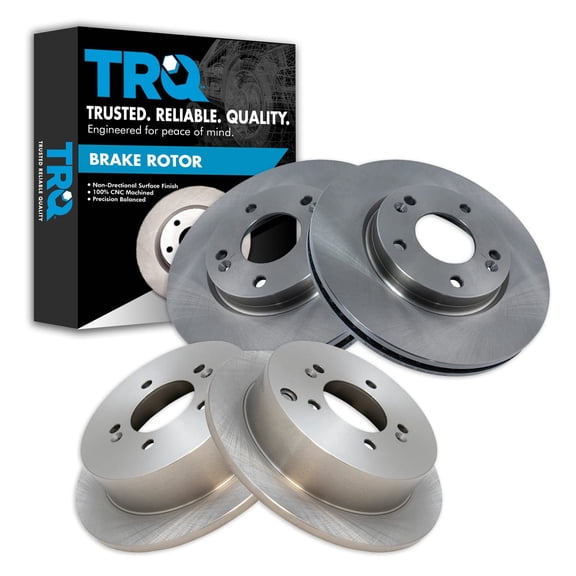 TRQ Front and Rear Brake Rotors Set Fits Select 2001-2005 Hyundai Santa Fe