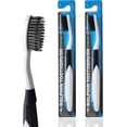thumbnail image 1 of DUJINDENT Dolphin Charcoal Toothbrush [2 Packs] Extra Soft Bristle Manual Long Flossing Ultra Clean Toothbrush, Good for Sensitive Teeth and Gums (Black, Charcoal 2 Packs), 1 of 5
