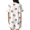 thumbnail image 6 of Fuzoiu Umbrella Cat Print Women's Short-Sleeved Pajama Set,Lounge Sleepwear Set,Womens Pajama Sets 2 Piece,Button-Up Top and Shorts with Pockets-XX-Large, 6 of 7