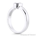 thumbnail image 3 of Oval Cut Charles & Colvard Forever Brilliant Full Bezel Solitaire Engagement Ring in 14k White Gold, 3 of 4
