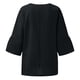 thumbnail image 5 of Camisa Casual suelta SCZ de media manga cuello redondo color negro 4xl, 5 of 7