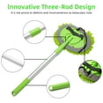 thumbnail image 3 of Carcarez Car Wash Brush Kit with 45" Aluminum Alloy Long Handle, 3 in 1 Car Cleaning Mop, Chenille Microfiber Mitt Set, Glass Scrubber Vehicle Cleaner Kit, Green, 3 of 6