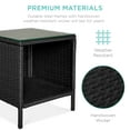 thumbnail image 6 of Best Choice Products 3-Piece Outdoor Wicker Conversation Patio Bistro Set, w/ 2 Chairs, Table - Black/Peacock, 6 of 8