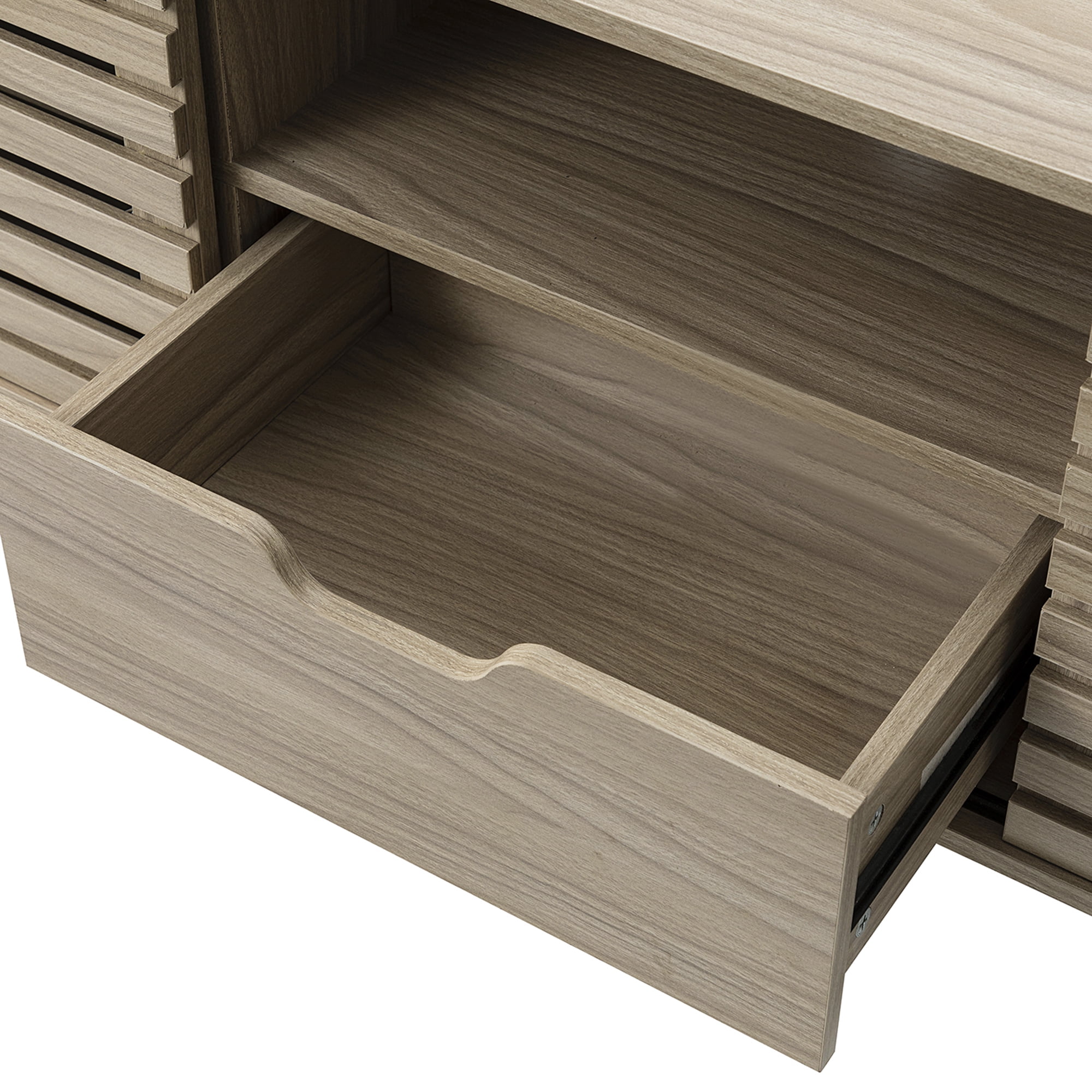 Kadyn Solid Wood TV Stand, TV Cabinet with Storage and Two Slatted Sliding Doors and Drawers, TV Entertainment Center for TVs up to 65", Natural Kadyn Solid Wood TV Stand, TV Cabinet with Storage and Two Slatted Sliding Doors and Drawers, TV Entertainment Center for TVs up to 65", Natural