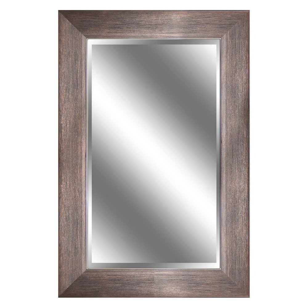 REFLECTION 24" x 36" 1" Bevel Mirror 3.75" Bronze with wood grain color frame