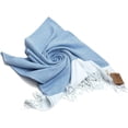 thumbnail image 6 of Smyrna Orientina Series Original Turkish Beach Towel  100% Cotton, Prewashed, 37 x 71 Inches  Peshtemal and Turkish Bath Towel for SPA, Beach, Pool, Gym and Bathroom Denim Blue, 6 of 7