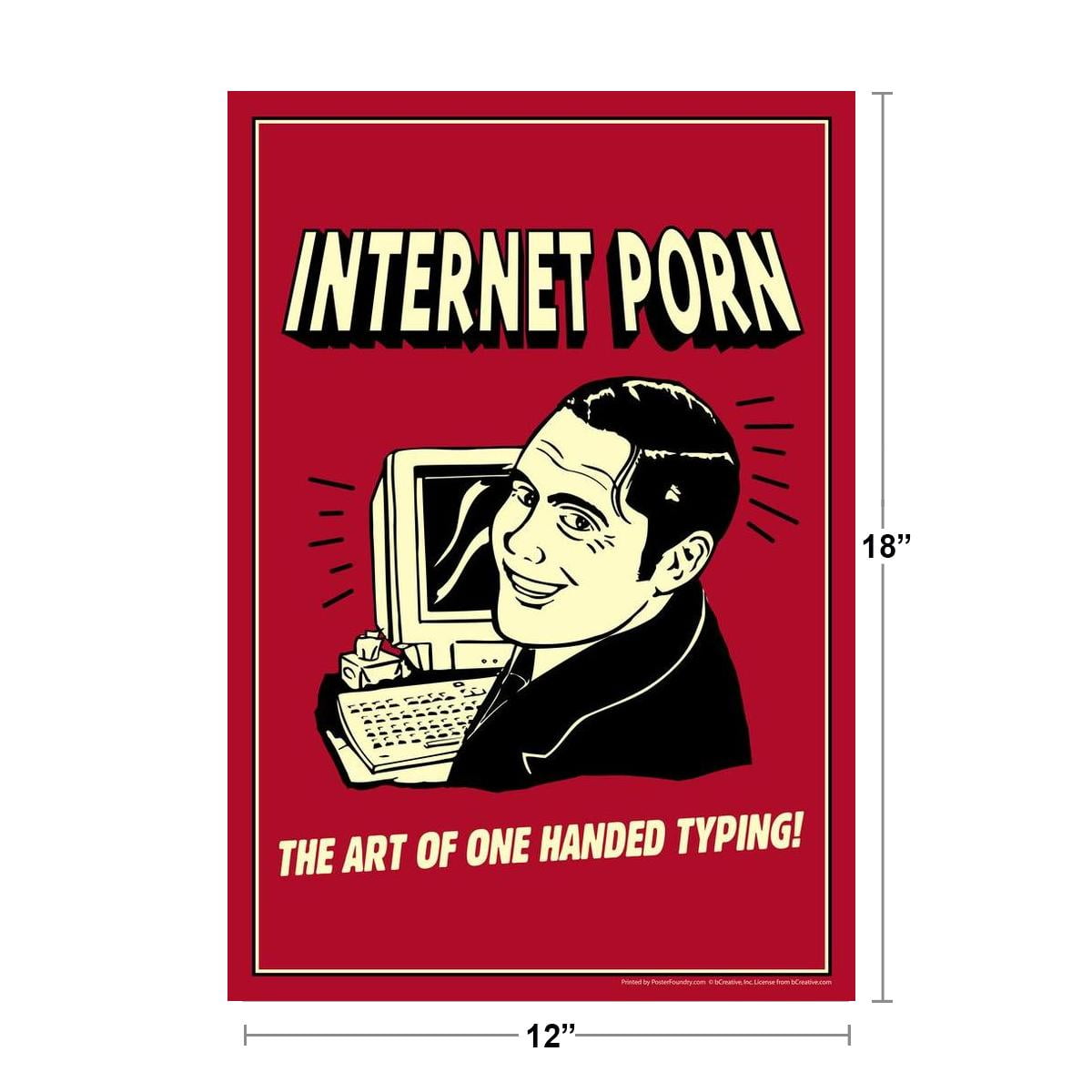 Funny Porn Humor Posters - Internet Porn The Art of One Handed Typing! Retro Humor Cool Wall Decor Art  Print Poster 12x18 - Walmart.com