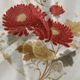 thumbnail image 2 of 60 Inch Round Tablecloth with White Lace Trim Fall Table Cover for Elegant Dining Decor Red Chrysanthemum Pattern, 2 of 8