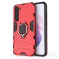 thumbnail image 2 of Heavy Duty Case for Samsung Galaxy S23 Plus, Rugged PC + Soft Silicone Hybrid Metal Ring Holder Kickstand Cover Military Grade Dual-Layers Armor Shockproof Anti-Scratches Protective Case,Red, 2 of 6