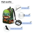 thumbnail image 4 of Rateoe Tree Frog Pattern Canvas College Laptop Backpack,Travel Daypack,Durable Rucksack Travel Notebook Bag School Backpack Book Bag for Men Women-Small, 4 of 7