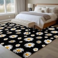 thumbnail image 5 of Spring Floral Daisy 5'x7' Area Rug, Black Elegant Pastoral Flowers Watercolor Washable Non-Slip Soft Rugs, Low-Pile Large Carpet for Living Room Bedroom Dining Room, Non-Shedding Accent Rug, 5 of 9