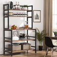 QGYEHLI Kitchen Bakers Rack with and Hutch 5Tier Kitchen Microwave