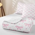 thumbnail image 4 of Erosebridal Pink Bow Star Twin Quilt Set for Girls, Cartoon Princess Style Twin Coverlet Set, 2 Pieces, 4 of 7