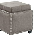 thumbnail image 4 of Armen Living Blaze Contemporary Ottoman in Brown Linen with Wood Legs, 4 of 5