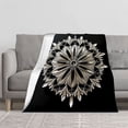 thumbnail image 2 of Elegant Metallic Floral Design Flannel Blanket - Soft Cozy Durable for Sofa Travel Bed Chair - Perfect for Decor, 2 of 7