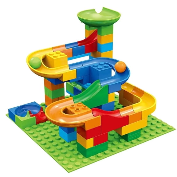 Small Size Marble Race Run Blocks 88PCSMaze Ball Track Building Blocks Funnel Slide Assemble DIY Bricks Educational Kid Toy