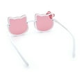 thumbnail image 7 of Kids Size Girls Cute Bow Tie Kitty Ear Rimless Plastic Sunglasses White - Pink, 7 of 7