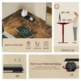 thumbnail image 2 of LEDREM L-Shaped Electric Standing Desk, 63" Corner Desk with Power Outlets & Memory Buttons, Adjustable Height 28.3"-47.2", Rustic Brown, 2 of 6