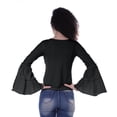 thumbnail image 5 of Moomaya Womens Long Bell Sleeves Tshirt Top Round Neck Plain Casual Fit Summer Tee Tops, 5 of 7