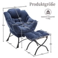 thumbnail image 2 of MOONMISS Accent Chair with Ottoman,with Armrests and Side Pockets、 Footrest for Living Room,Navy Blue, 2 of 6