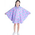 thumbnail image 1 of Poncho de Pluie pour Enfants Veste à Capuche Imperméable, Géométrique Rose, m, 1 of 5