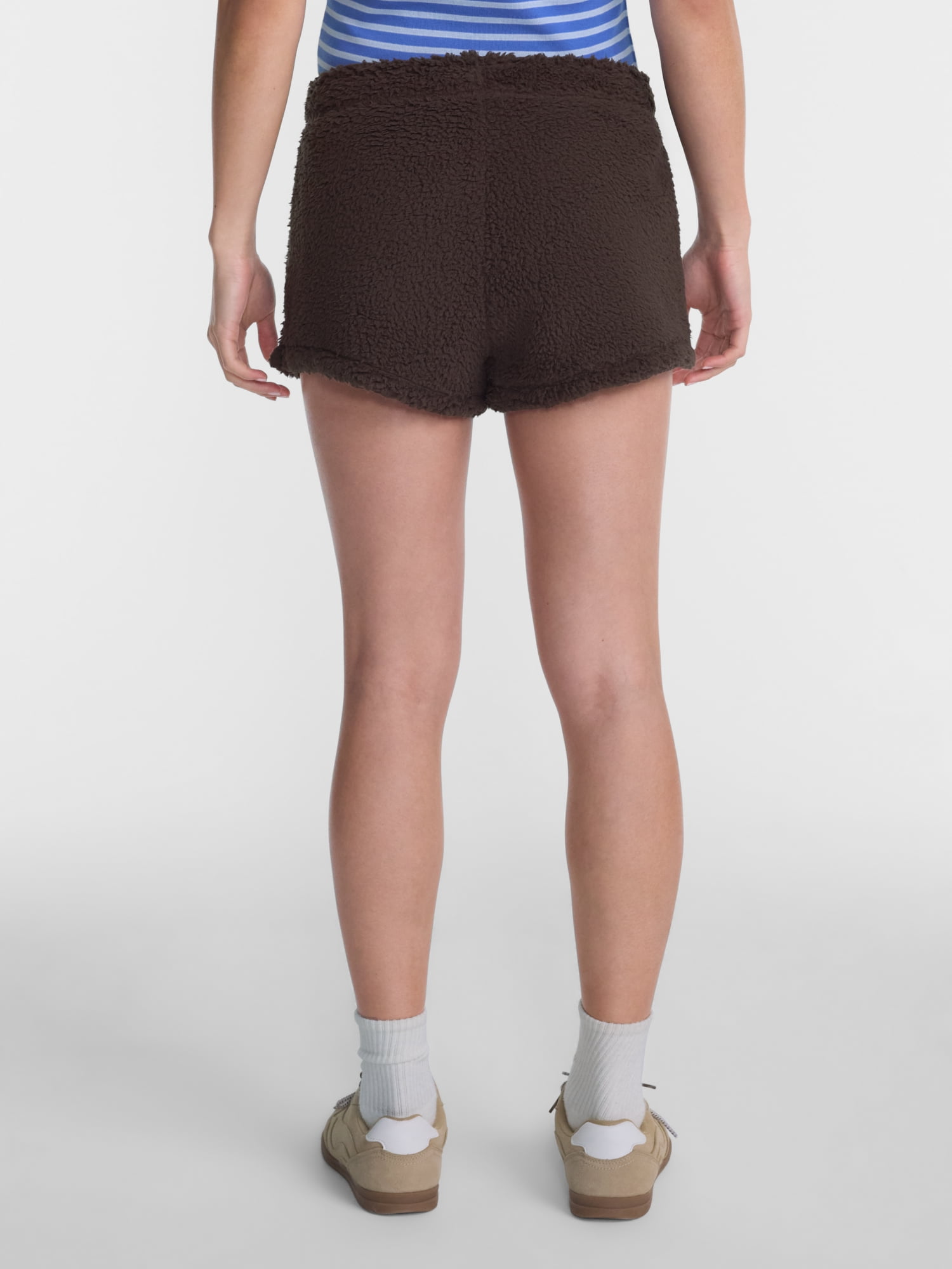 No Boundaries Faux Shearling Plush Shorts, 2.5'' Inseam, Women's XXS-XXL
