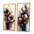 thumbnail image 3 of Designart "Navy and Maroon Calla Collection II" Calla Lily Framed Wall Art Set Of 2 - Red Floral Framed Canvas Set For Living Room Decor, 3 of 6