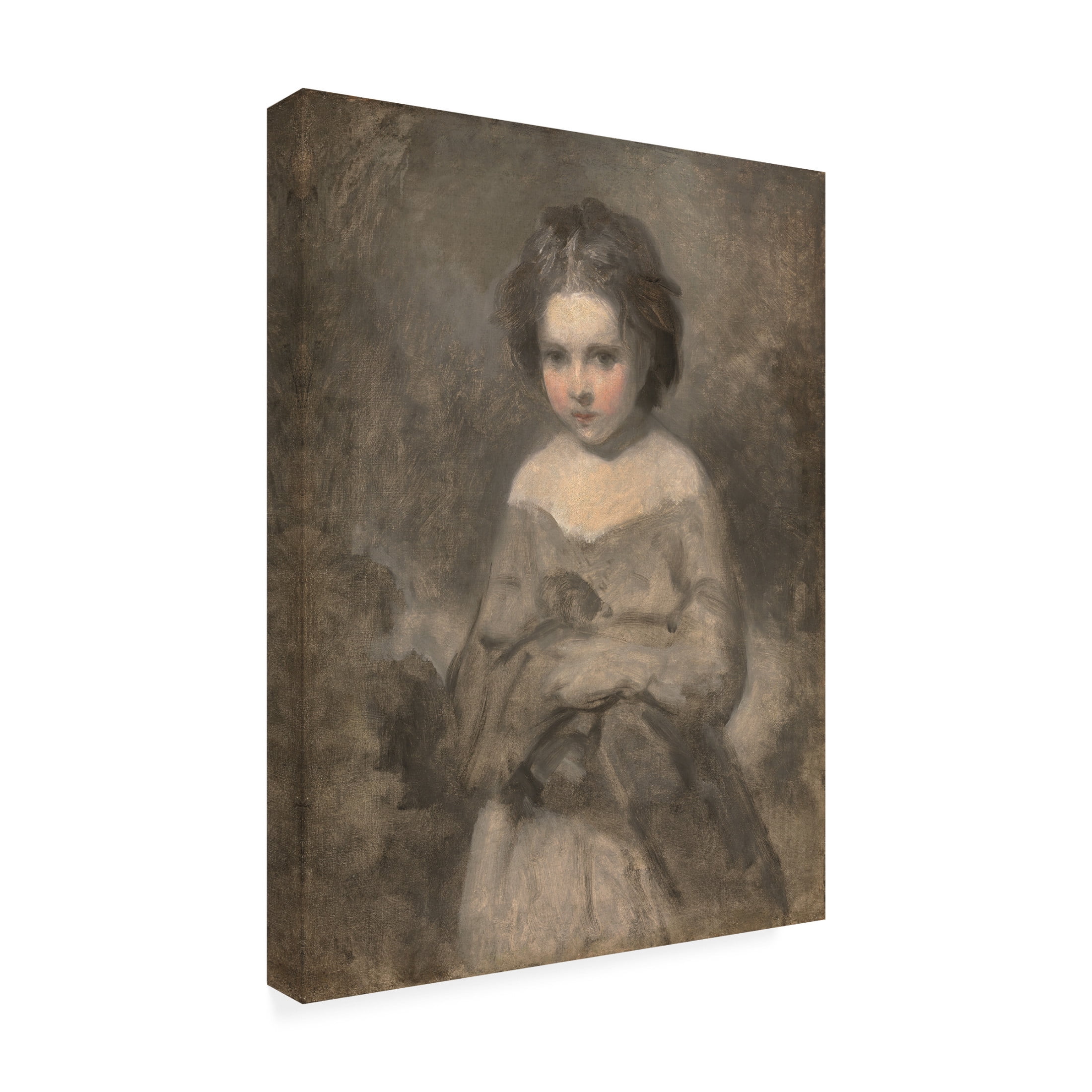 Joshua Reynolds 'Study of a Young Girl' Canvas Art - 35 x 47 Inches