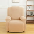 thumbnail image 6 of Rosnek Stretch Recliner Slipcover with Pockets Furniture Chair Cover, Cream (4 Pieces), 6 of 8