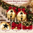 thumbnail image 6 of Luckky Oversized Gold Metal Christmas Jingle Bells, 14 x 10 Inch Giant Sleigh Bell Ornaments with Red Bow, Large Decorative Bells for Porch, Yard, Mantel, Indoor Outdoor Holiday Decor, Set Of 2, 6 of 8