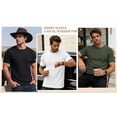 thumbnail image 5 of RICHCOIN Men's Ribbed Knit Crewneck T-Shirts Short Sleeve Textured Solid Casual Tee, 5 of 7